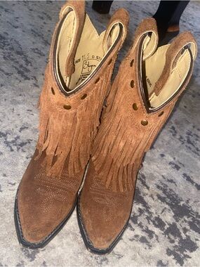 Shyanne Brown Suede Fringe Western Booties